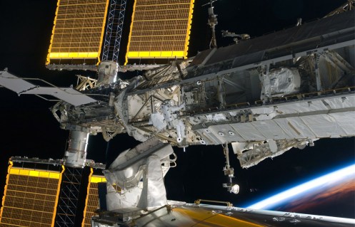 Astronaut Steve Bowen, STS-126 mission specialist, participates in the mission's first session of extravehicular activity (EVA) on November 18th, 2008, as construction and maintenance continue on the ISS