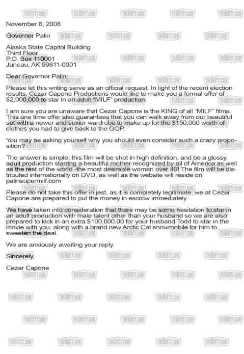 The Palin Letter