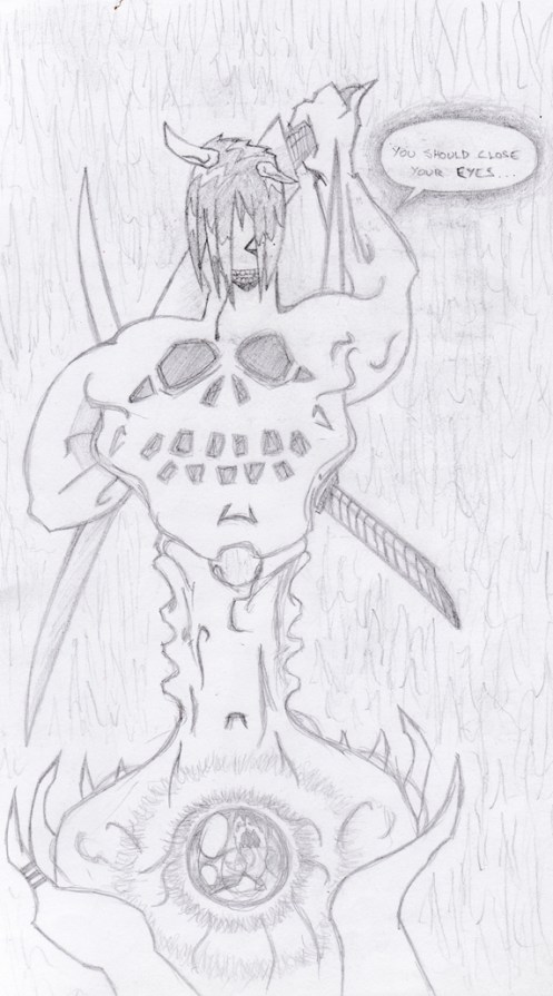 The Death Mantra [random drawing done on the train]