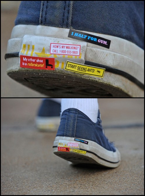 bumper stickers for shoes = awesome