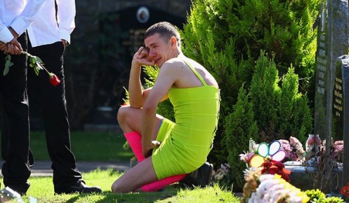 Barry Delaney - The best friend of a soldier killed in Afghanistan has come through on an agreement they made by wearing a green dress and pink leg warmers to his funeral Barry Delaney - The best friend of a soldier killed in Afghanistan has come through on an agreement they made by wearing a green dress and pink leg warmers to his funeral