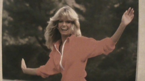 Farrah Fawcett skateboarding poster