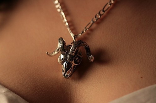 Ram Skull Necklace in Sterling Silver on a Sterling Silver chain New Release for fall. Exclusive original carving.From billyblue22