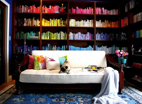 A color coded home library