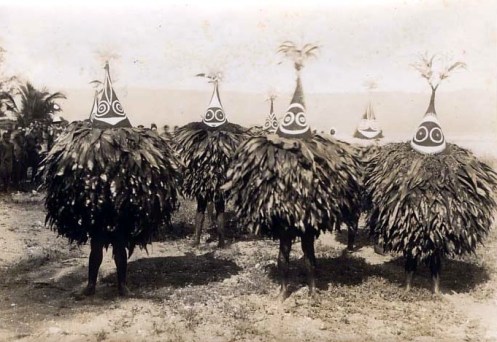 Duk-Duk dancers in the Gazelle Peninsula, New Britain, 1913