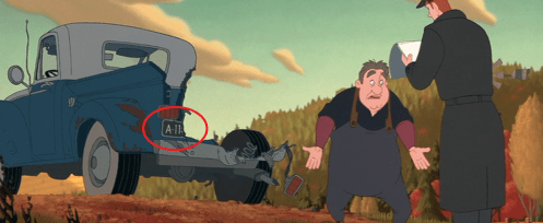 Brad Bird's The Iron Giant (registration plate. Well, most of it.)