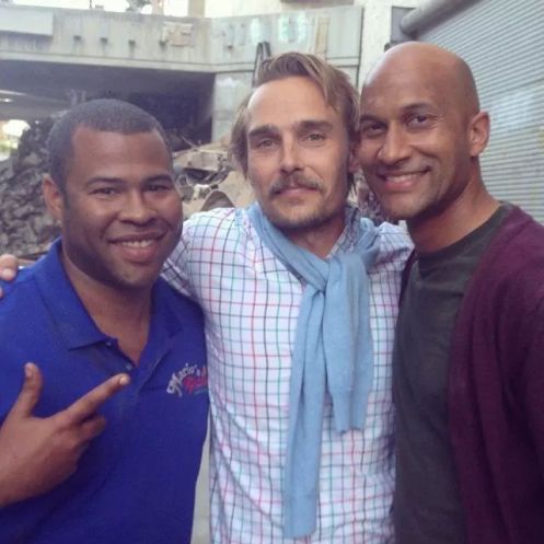 Me with Key and Peele shooting 'alien impostors'. I'm the racist guy in the last scene