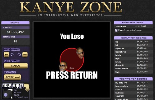 Don't let Kanye into his zone Kanye Zone