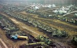 Vehicles contaminated by radioactivity lay dormant on November 10, 2000 near the Chernobyl nuclear power plant. All were irradiated during the clean-up operation. -Efrem&nbsp;Lukatsky
