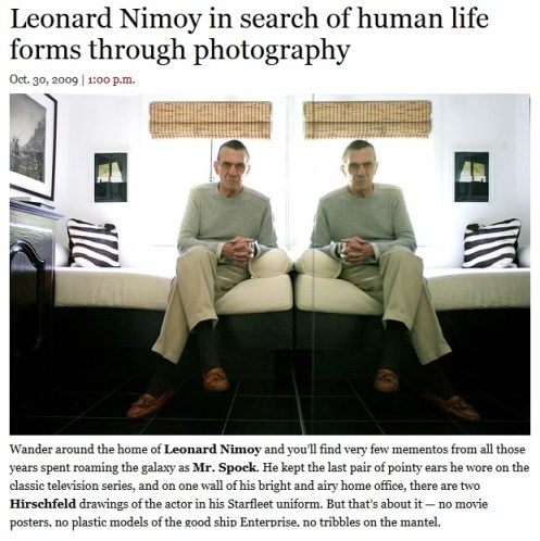 Leonard Nimoy in search of human life forms through photography