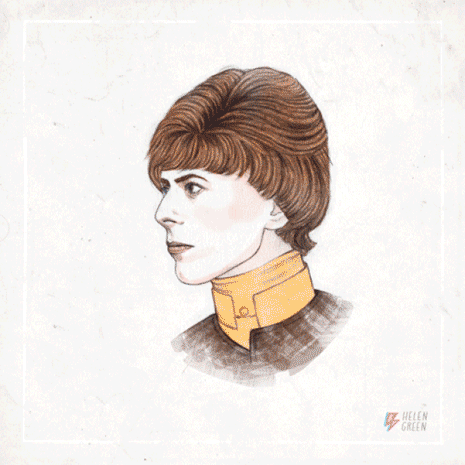 Incarnations of David Bowie by UK-based illustrator Helen Green